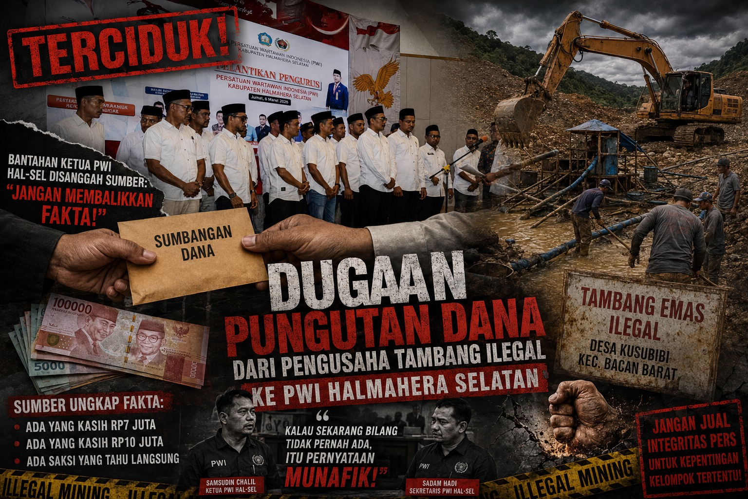 Dugaan Dana Tambang Warnai Pelantikan PWI Hal-Sel, Bantahan Ketua Dipertanyakan
