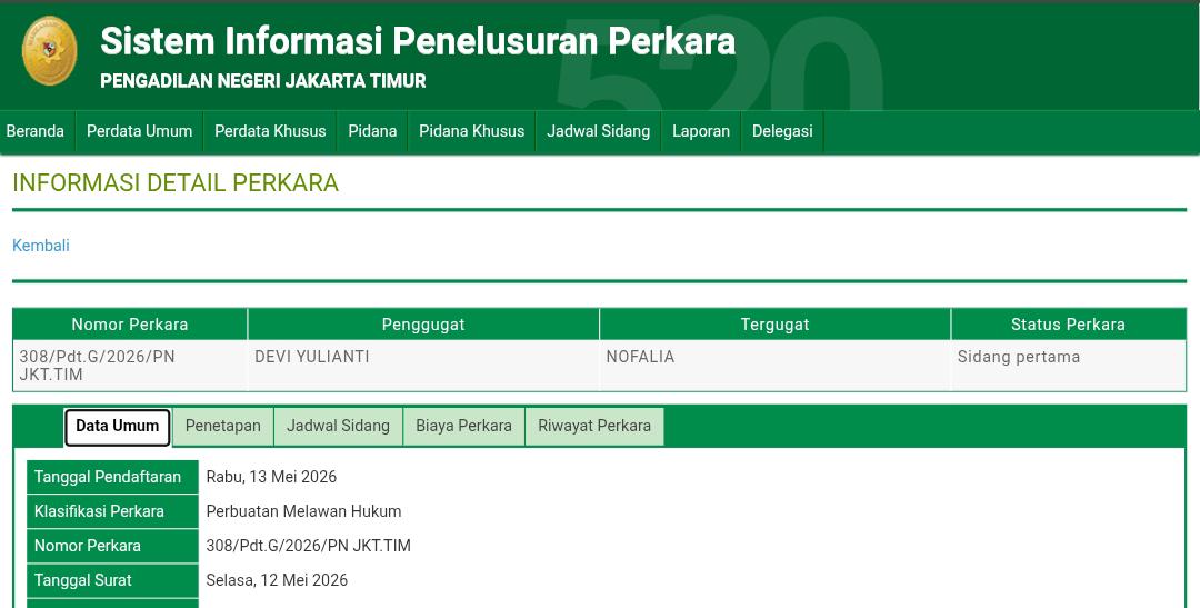 PN Jakarta Timur Sidangkan Gugatan Perdata terhadap Ketum Gerakan Dapur Indonesia