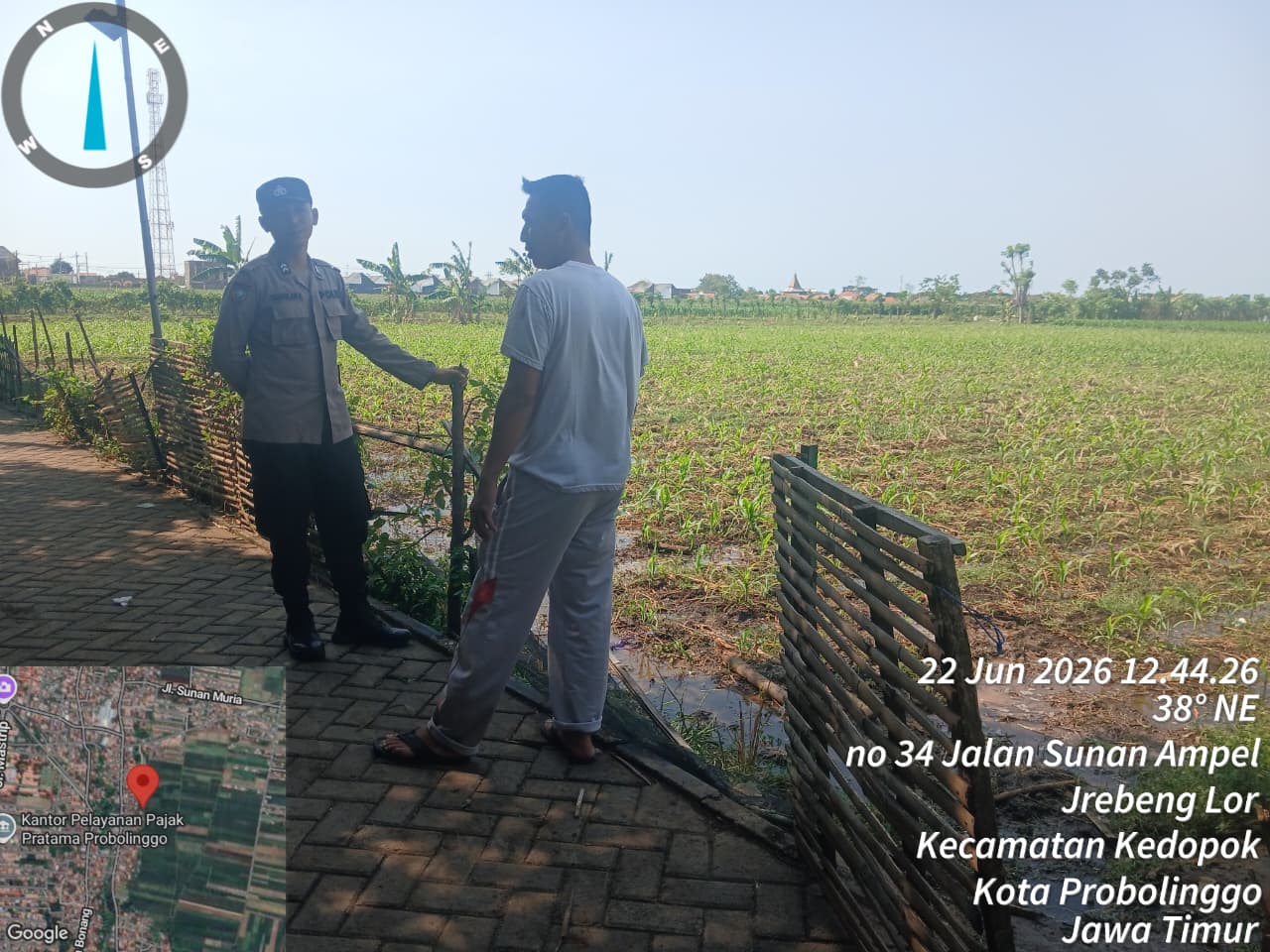 Polsubsektor Kedopok Monitoring Lahan Jagung Warga, Dukung Ketahanan Pangan Nasional