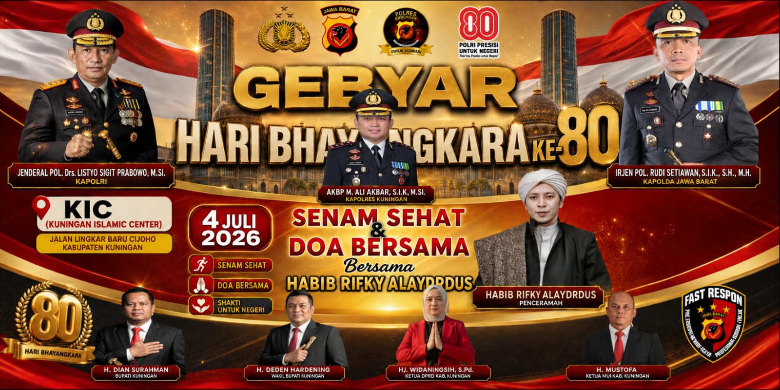 GEBYAR HARI BHAYANGKARA KE-80 DI KUNINGAN SIAP DIGELAR, HADIRKAN SENAM SEHAT DAN DOA BERSAMA UNTUK NEGERI