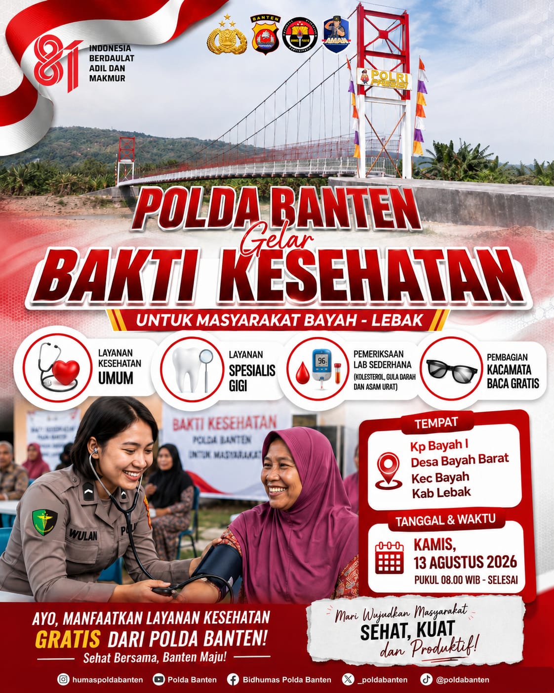 Yuk, Manfaatkan Bakti Kesehatan Gratis Polda Banten di Bayah – Lebak