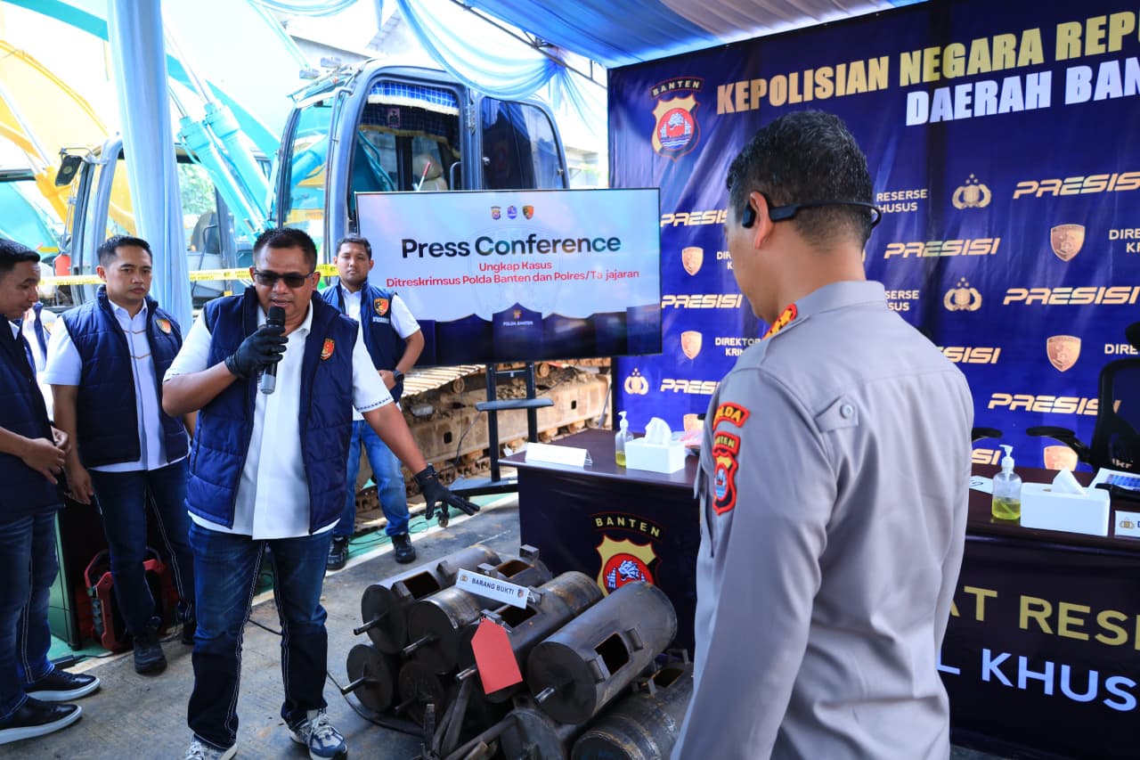 Polda Banten Ungkap 6 Lokasi Tambang Ilegal dan Penyalahgunaan BBM Bersubsidi, 7 Tersangka Ditahan